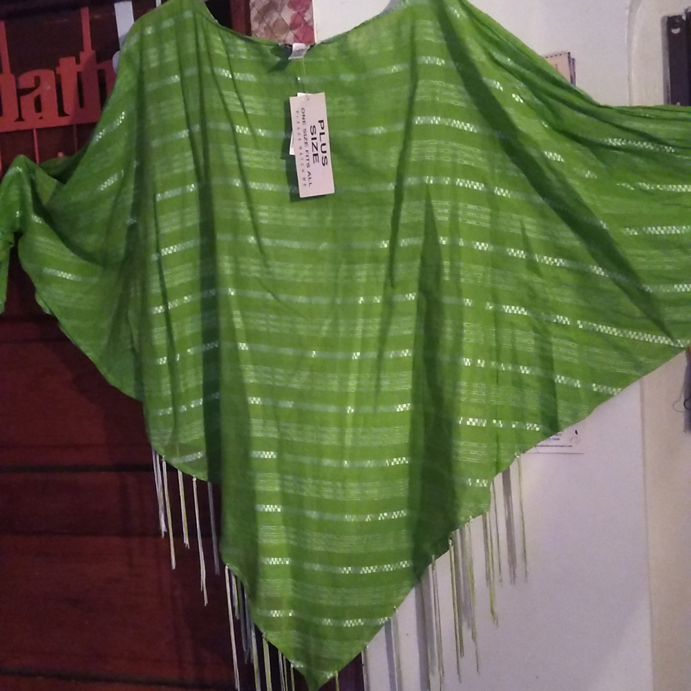 New with tag beautiful lime green blouse/ poncho